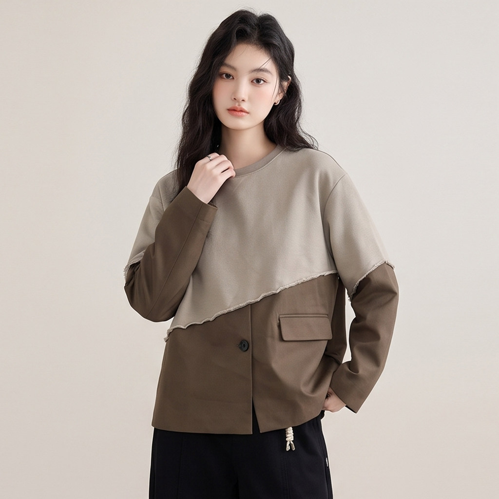 KOMPASU 优雅老钱长袖显瘦卫衣外套女春秋QYW8531579