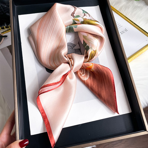 春秋夏季薄款真丝大方巾女款