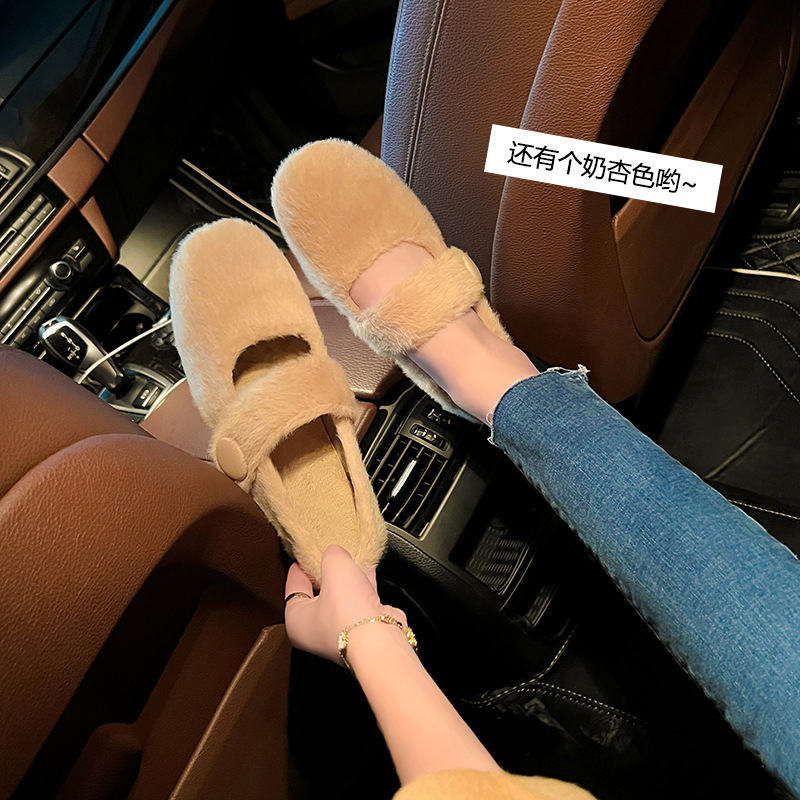 玛丽珍鞋一力米灰玛丽珍鞋