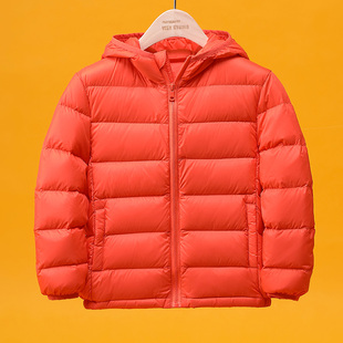 儿童轻薄羽绒服短款24新款男女童中大童小孩宝宝童装秋冬连帽外套