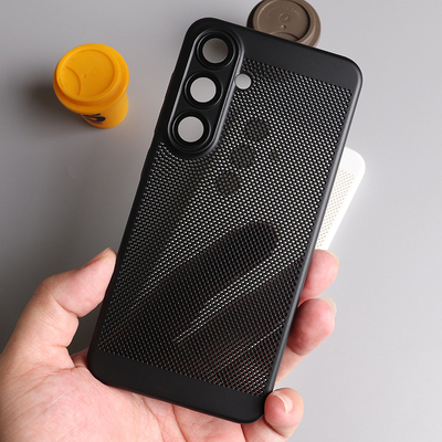 轻薄网孔散热硬壳适用三星S25ultra手机壳s24+透气壳S23ultra全包S22自带镜头膜note20ultra亲肤冰感保护套1
