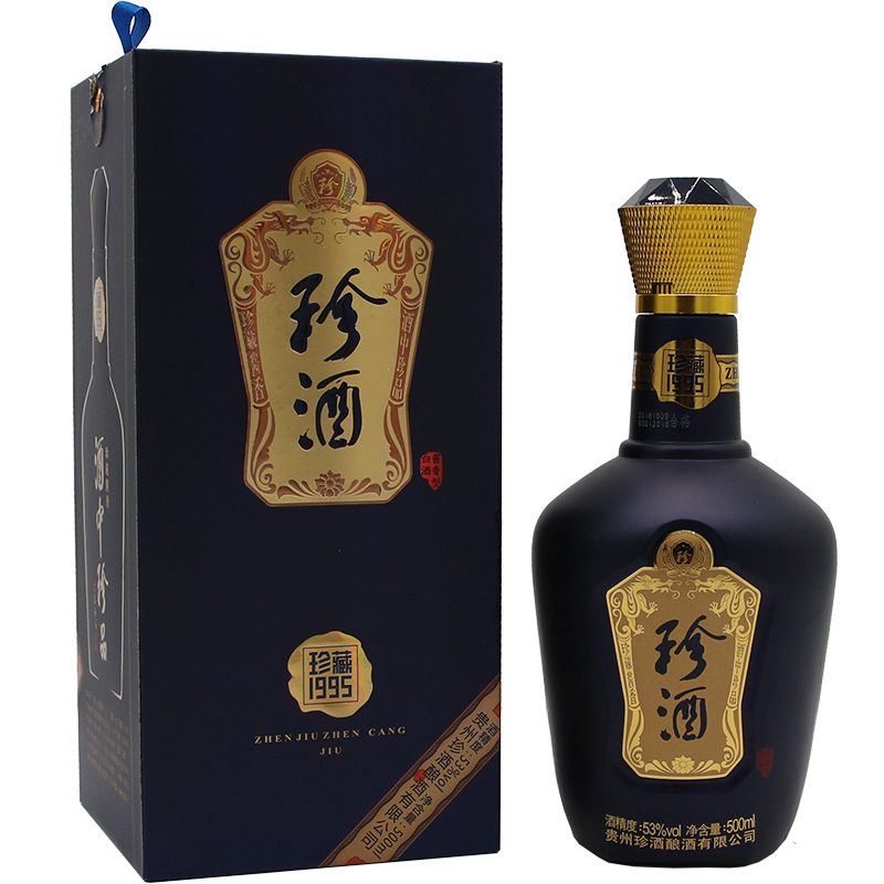 53度珍酒珍藏1985 500ml 贵州珍酒酱香型粮食礼盒大曲白酒