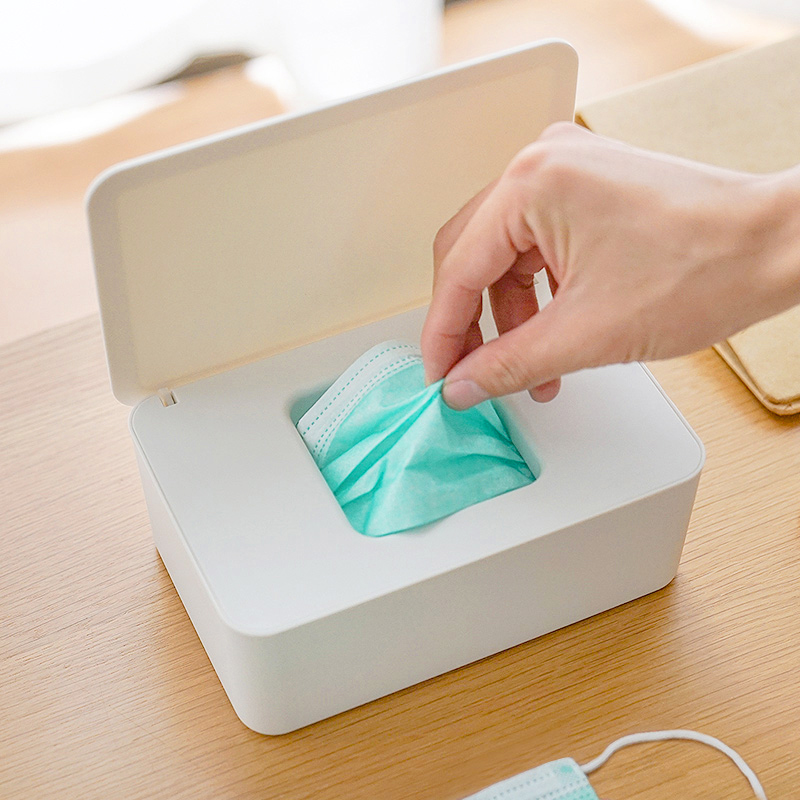 口罩收纳盒家用湿纸巾盒带盖