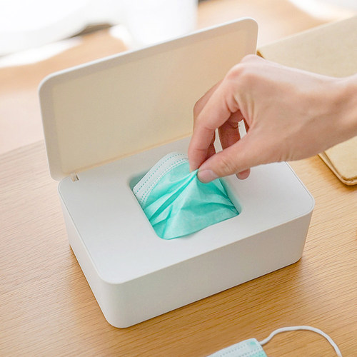 口罩收纳盒家用湿纸巾盒带盖