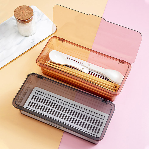 筷子笼带盖厨房沥水放筷勺收纳盒