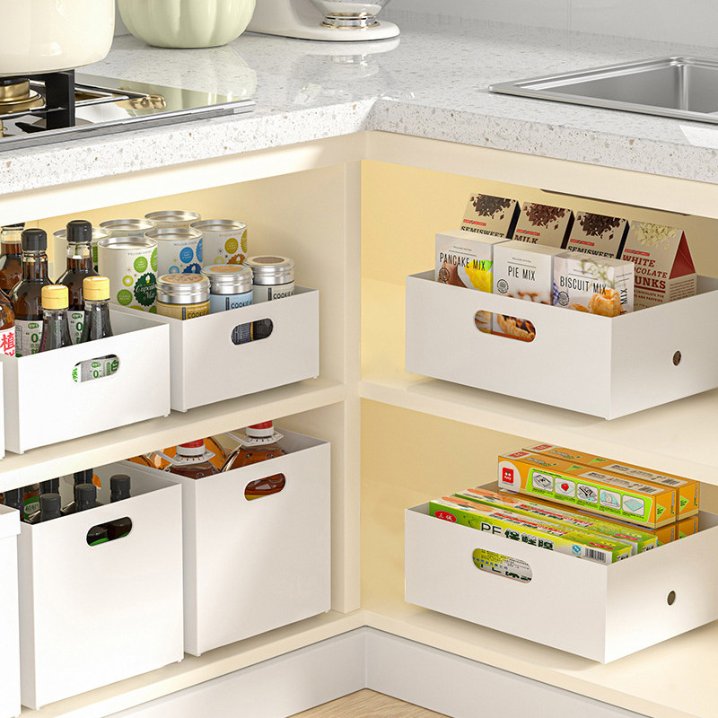 厨房收纳盒橱柜整理杂物收纳筐桌面直角储物盒水槽下分层储物筐,收纳整理,桌面收纳盒,淘宝优惠券,粉丝福利购,淘宝优惠卷