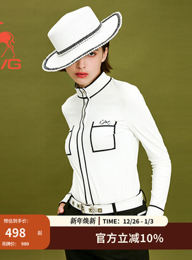SVG秋季款弹力长袖t恤高尔夫服装女装上衣小香风套装时尚球衣