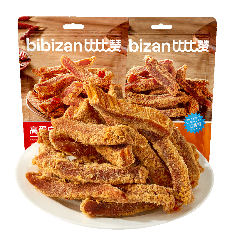 比比赞鸡肉干高蛋白鸡胸肉条减低休闲解馋零食食品脂期非风干肉干