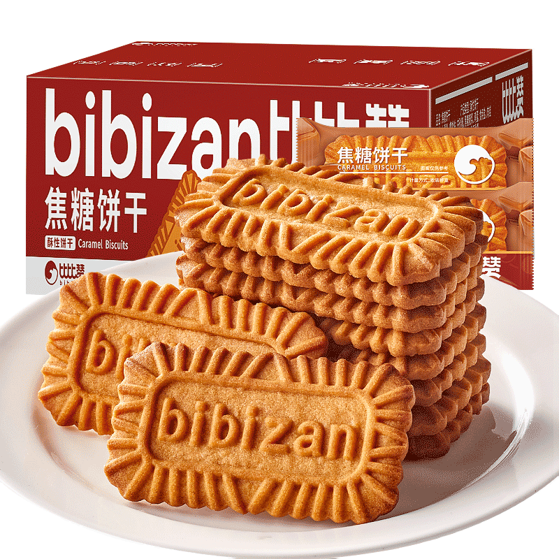 比比赞焦糖饼干休闲零食
