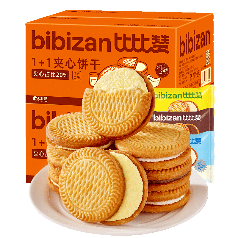 比比赞1+1夹心饼干混合味