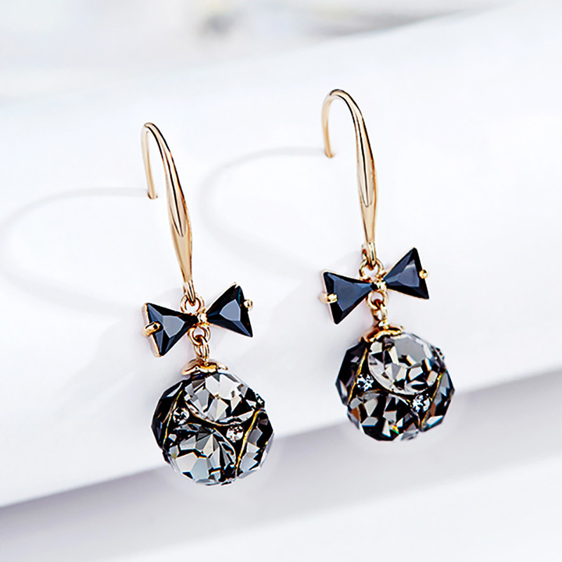 黑色蝴蝶结耳环小众设计感独特耳坠轻奢高级复古港风耳钉挂耳耳饰,饰品/流行首饰/时尚饰品新,耳环,淘宝优惠券,粉丝福利购,淘宝优惠卷