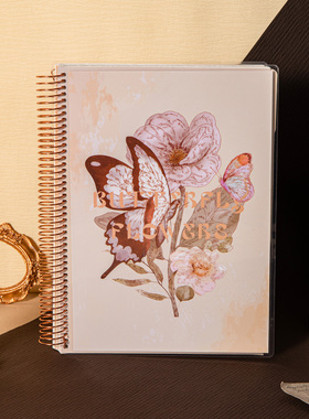 TIEFOSSI/泰福兮线圈本黄色记事本艺术画笔记本蝴蝶手账本日记本