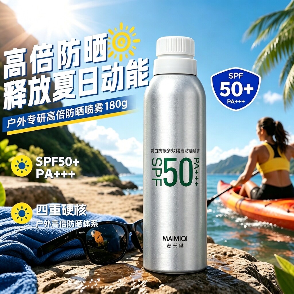 美白防晒喷雾防紫外线户外海边防水防汗全身通用脸部防晒霜女士