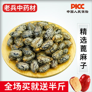 蓖麻子中药材500g正品野生新鲜生蓖麻子 中药蓖麻子粉 蓖麻子仁