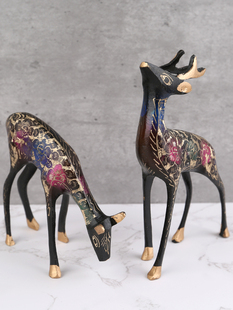 巴基斯坦民族风手工铜器工艺品客厅玄关动物创意摆件日常送礼对鹿