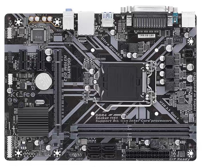 充新 技嘉H310M S2 H310M DS2  1151针 电脑主板 支持8.9代 com口