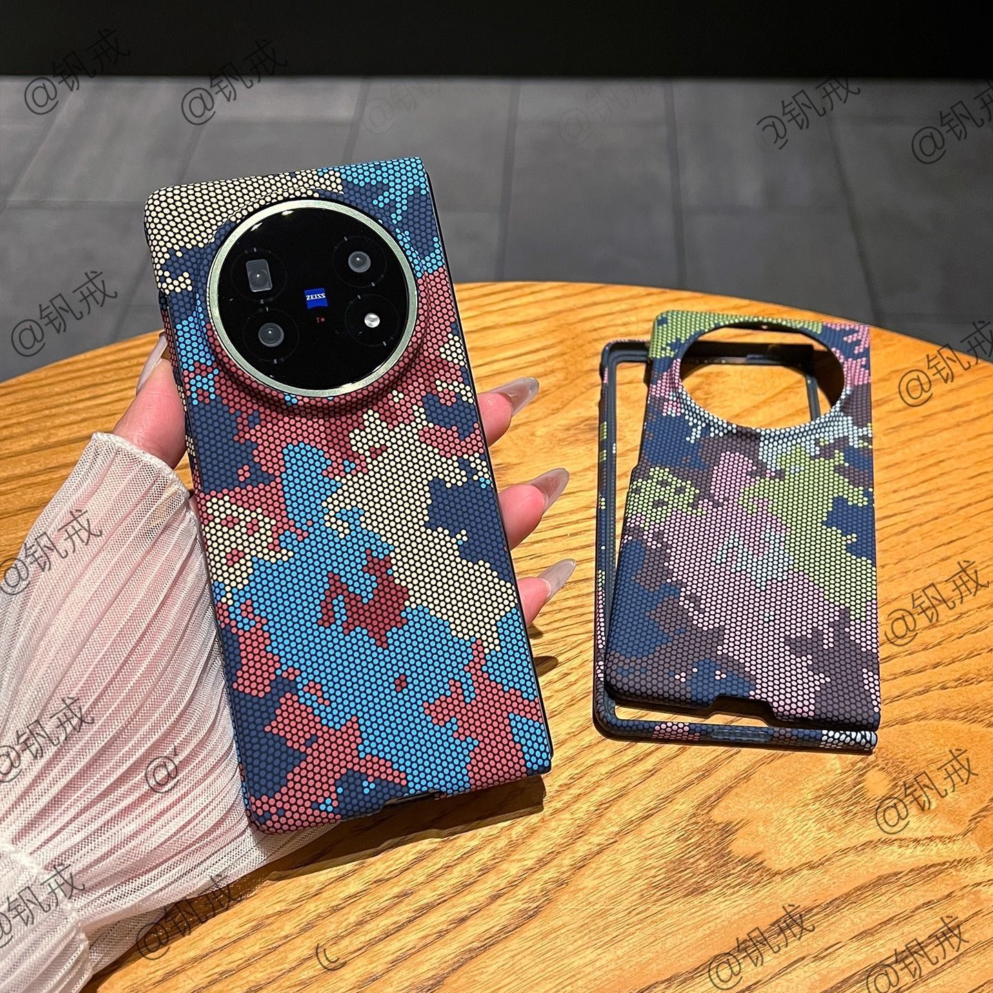 适用vivoxfold5手机壳xfold5pro新超薄XFold3迷彩XFold3pro碳纤维纹XFold2折叠XFold屏磨砂XFold+保护套