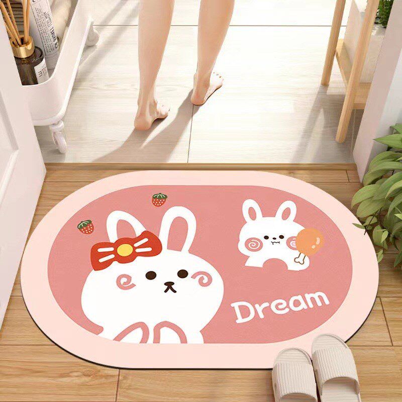 速发可地浴室硅藻泥爱垫强吸水速干软垫子卫生间门口不打滑地毯