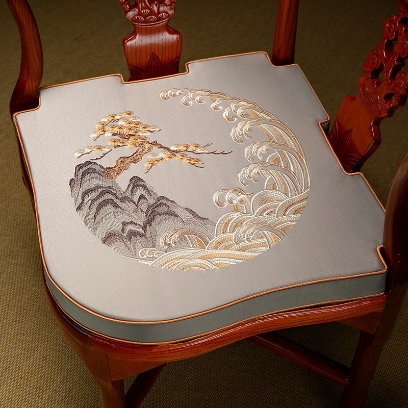 速发中式红木椅子垫加厚木椅坐垫情人椅座沙带卡口实圈垫发垫