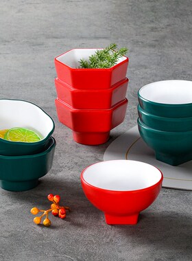 速发2025密胺餐料小碗商用仿瓷饭碗锅火蘸具调料碗餐厅饭店米饭汤