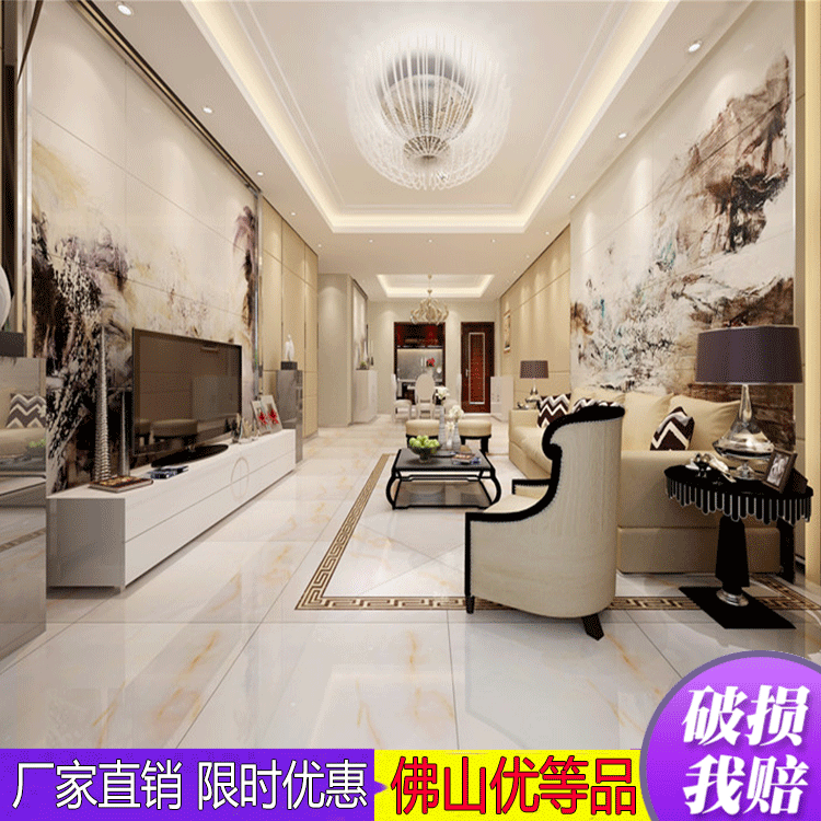 地砖客厅卧室地板砖防滑地砖抛釉工程砖800X800现代简约佛山瓷砖