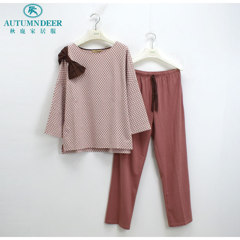 秋鹿女士针织纯棉家居服