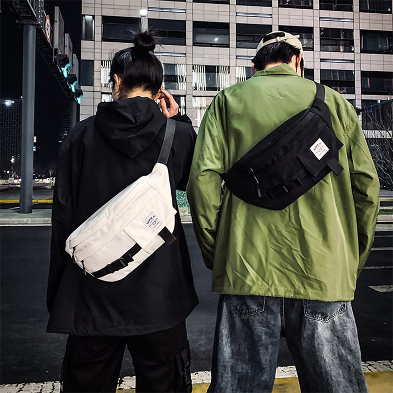 日系胸包男潮牌街头潮流个性简约单肩包女嘻哈ins腰包情侣斜挎包