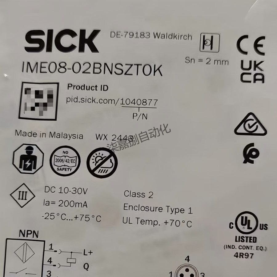Sick 西克IME08-02BNSZT0K电感式接近传感器 订货号:1040877现货