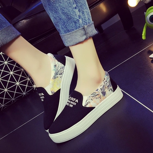 一脚蹬懒人鞋 韩版 厚底小白鞋 春季 休闲板鞋 女鞋 学生布鞋 潮 帆布鞋