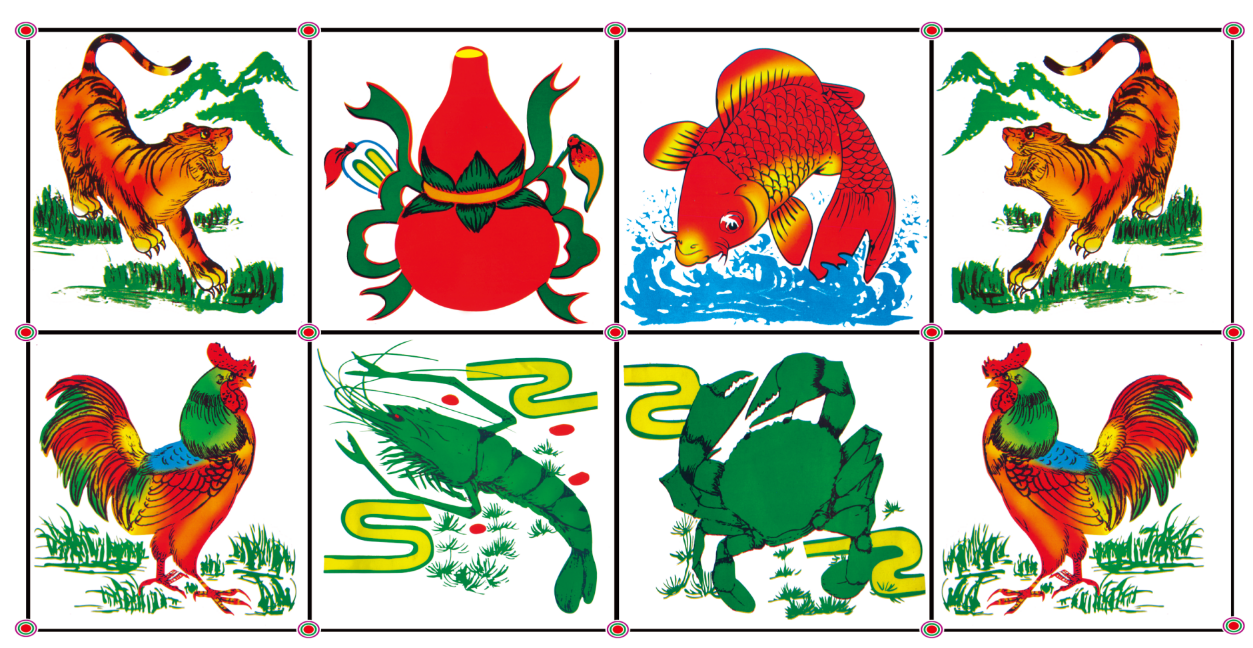 鱼虾蟹8位图赌具老虎葫芦鸡全防水布图娱乐棋牌骰子筛盅套装