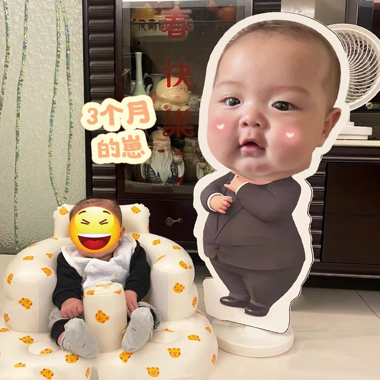 宝宝百日宴布置迎宾牌生日人形立牌装饰满月百天周岁kt板背景定制