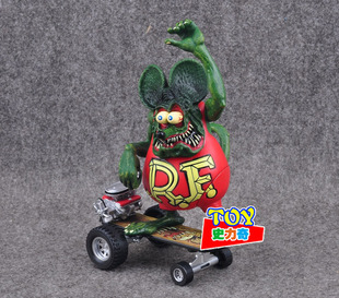 疯狂老鼠 芬克传奇 食油鼠 RatFink 滑板 套装 人偶手办公仔模型
