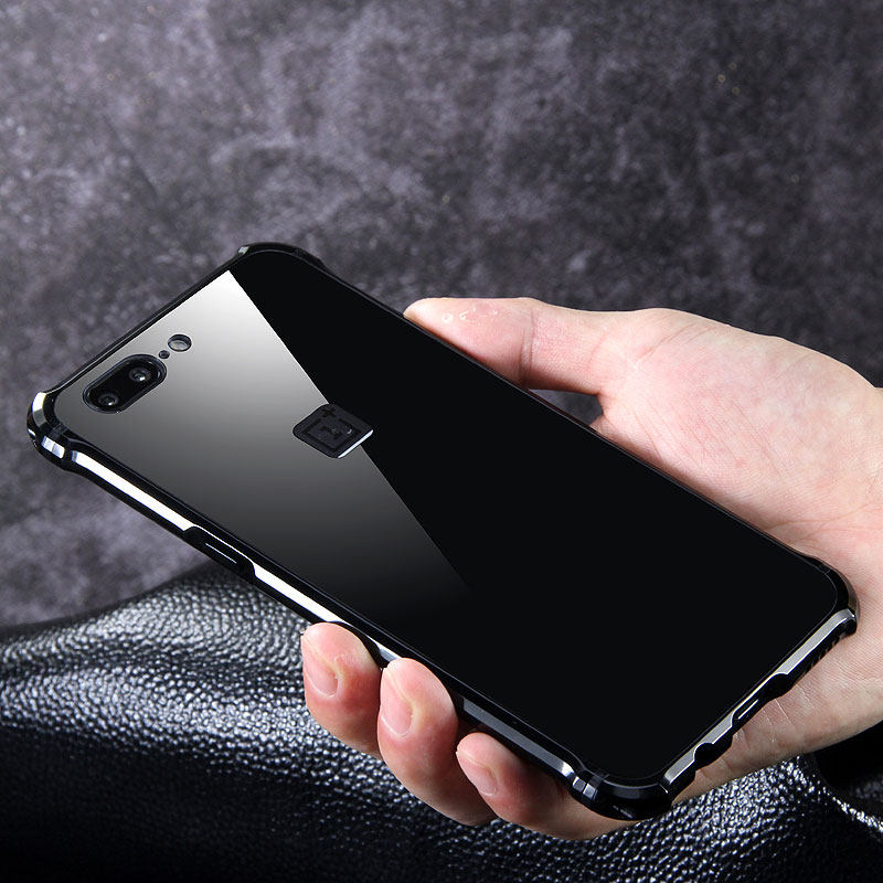 iy Rainbow Aluminum Metal Bumper Dazzle PC Back Cover Case for OnePlus 5