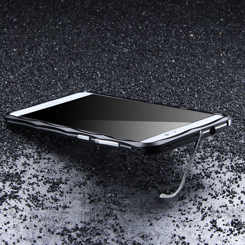 iMatch Slim Light Aluminum Metal Shockproof Bumper Case with Kickstand for Huawei Mate 9