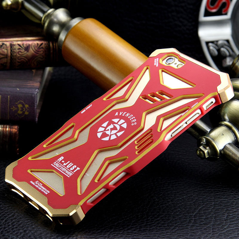 R-Just Avengers Superhero Aluminum Metal Case Cover with Shockproof Hard PC for Apple iPhone 6S/6 & iPhone 6S Plus/6 Plus