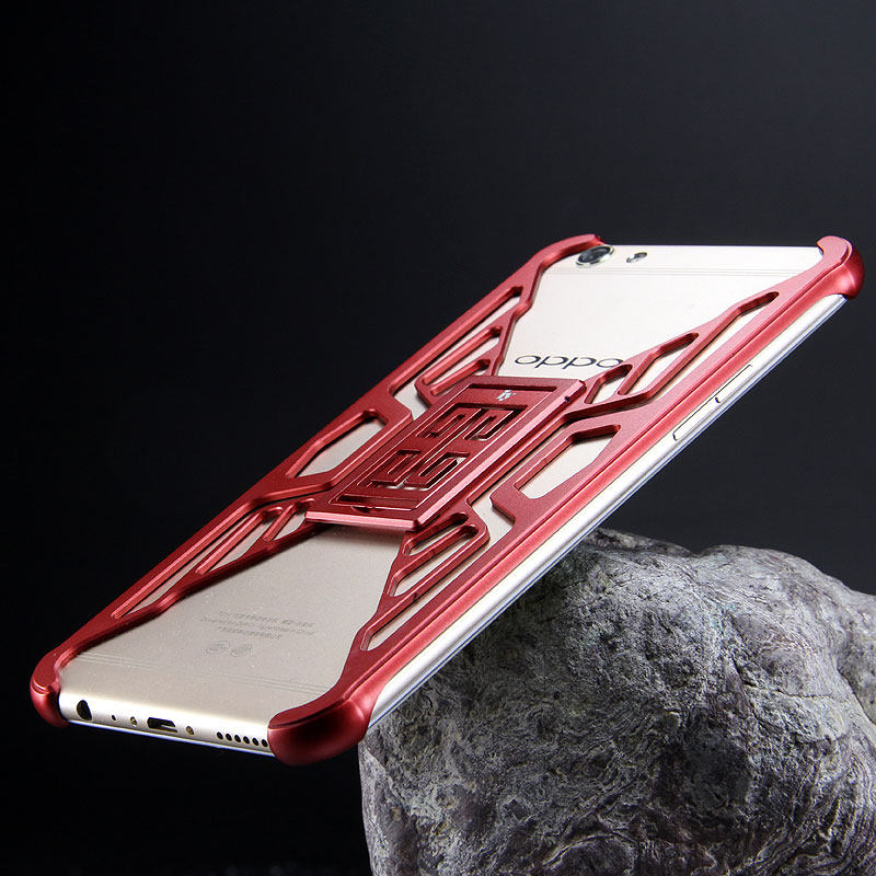 iy Metror Butterfly Aluminum Shell Shockproof Aerospace Metal Case Cover with Kickstand for OPPO R9s