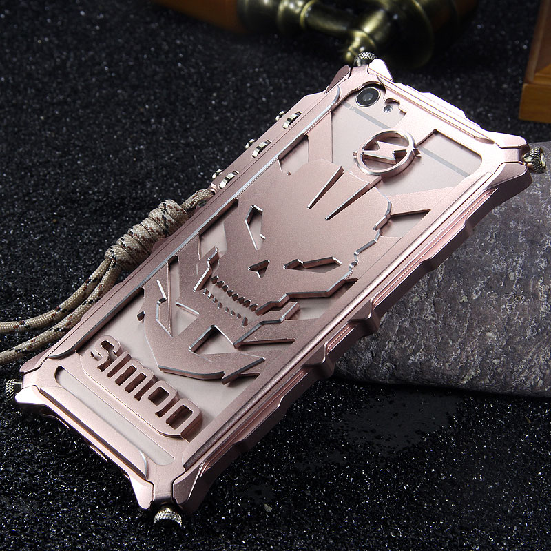 SIMON Mechanical Arm Skull Punk Premium Aluminum Metal Bumper Shockproof Case Cover for vivo X7 & vivo X7 Plus