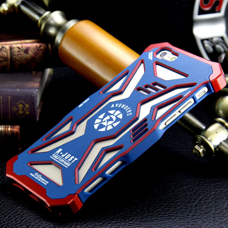 R-Just Avengers Superhero Aluminum Metal Case Cover with Shockproof Hard PC for Apple iPhone 6S/6 & iPhone 6S Plus/6 Plus