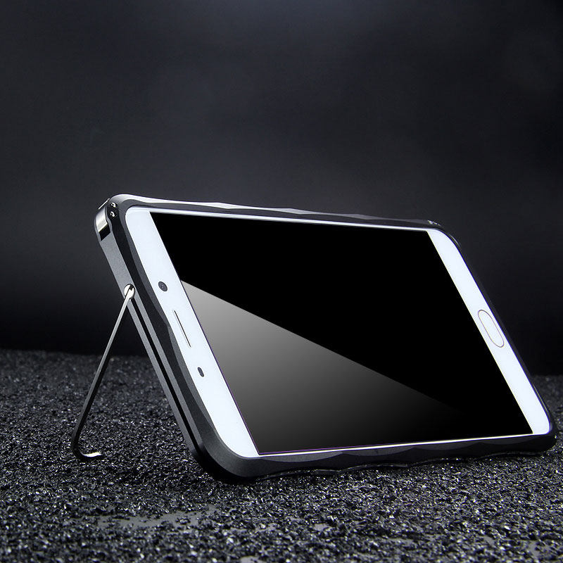 iMatch Slim Light Aluminum Metal Shockproof Bumper with Kickstand for OPPO R9 Plus & OPPO R9