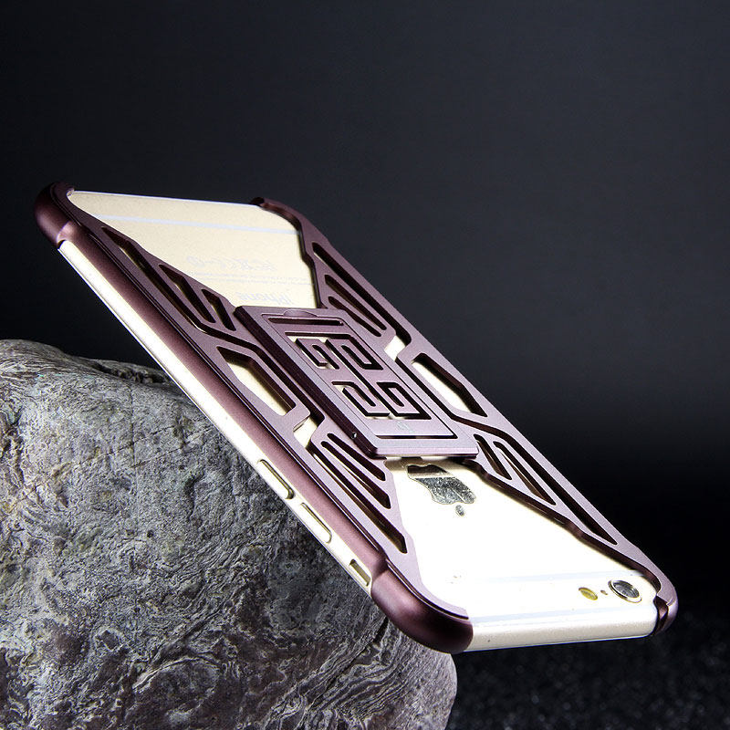 iy Metror Butterfly Aluminum Shell Shockproof Aerospace Metal Case Cover with Kickstand for iPhone 6S Plus & iPhone 6S