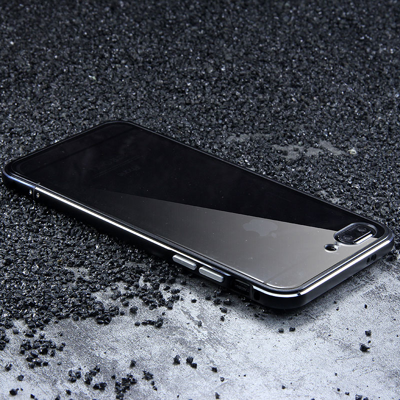 iy Bicolor Aurora Aluminum Metal Bumper Scratch Resistant Transparent PC Case Cover for Apple iPhone 8 Plus & iPhone 8 & iPhone 7 Plus & iPhone 7