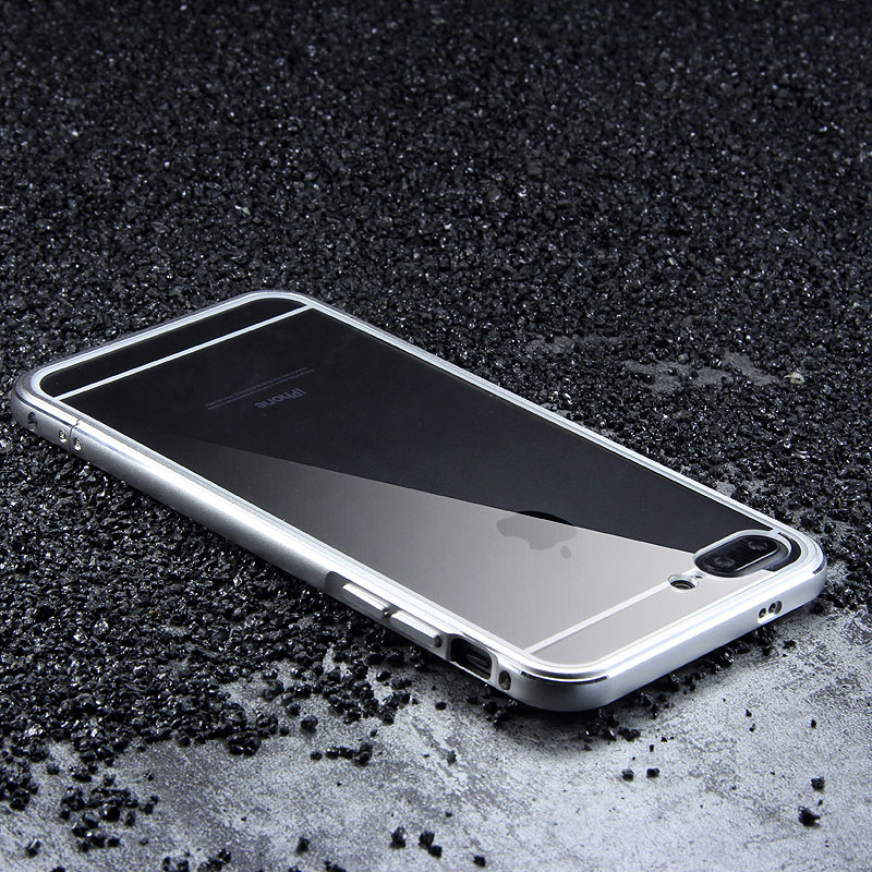 iy Bicolor Aurora Aluminum Metal Bumper Scratch Resistant Transparent PC Case Cover for Apple iPhone 8 Plus & iPhone 8 & iPhone 7 Plus & iPhone 7