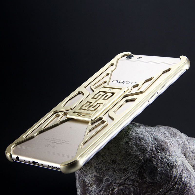 iy Metror Butterfly Aluminum Shell Shockproof Aerospace Metal Case Cover with Kickstand for OPPO R9s