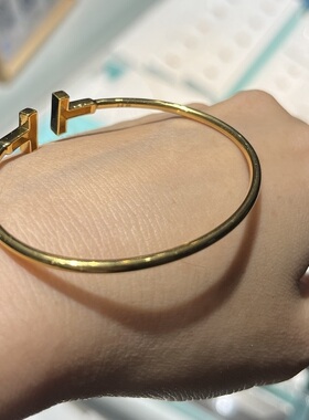 5G黄金手镯T手镯弹性手镯亮面手镯摩尔金随意扭手镯 含金量99.9%