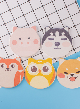 日式卡通柴犬硅藻土杯垫吸水隔热防潮硅藻泥茶杯垫动物圆形垫吸水