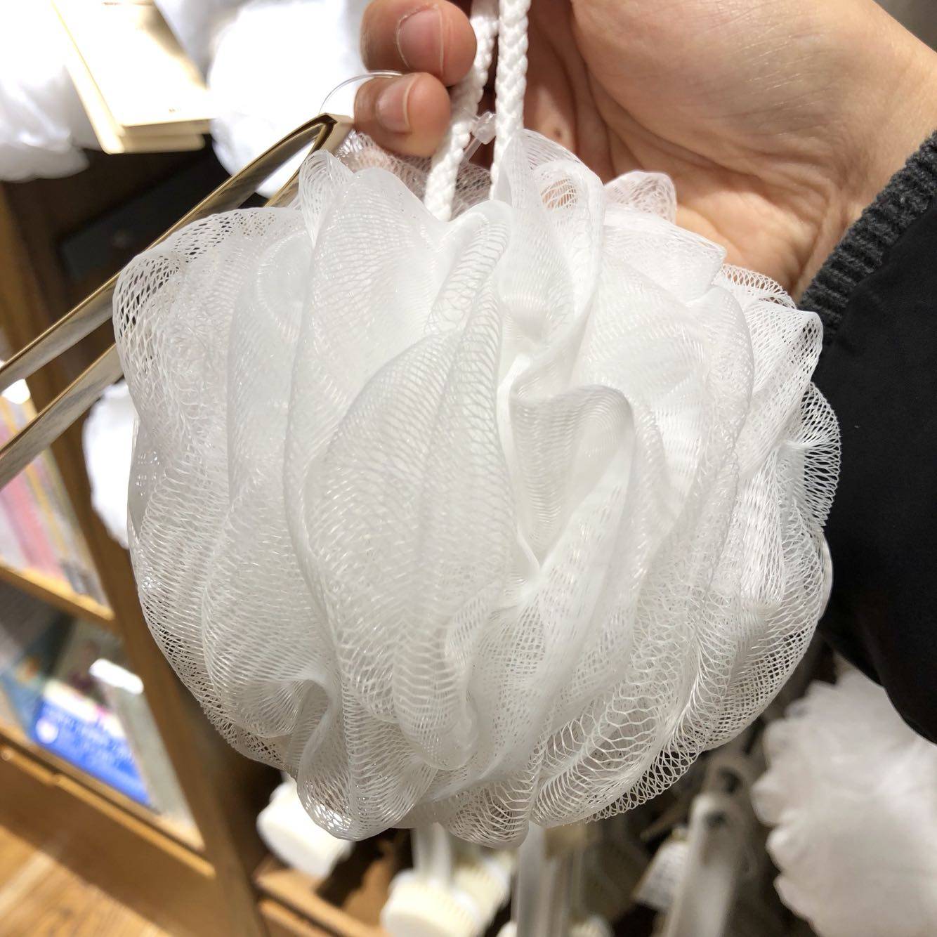 日本MUJI无印良品 按摩起泡球 沐浴球 大小号浴花附绳洗澡起泡球