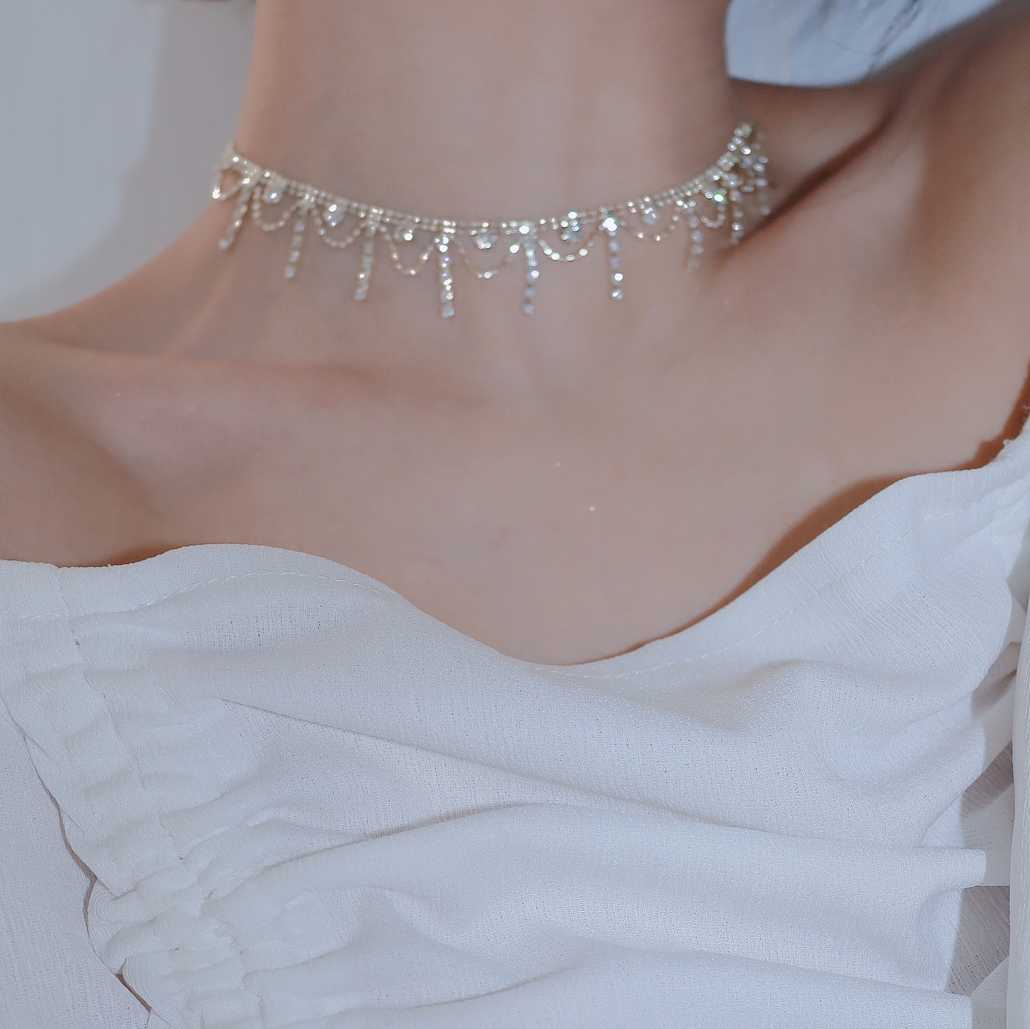 日落派对。EarlySunset水钻项链轻奢高级感ins小众名媛锁骨链女