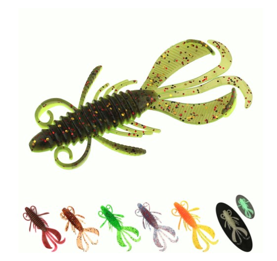 软虾虫路亚响珠软饵 虾形软虫路亚饵浮水倒钓黑坑TPR软饵