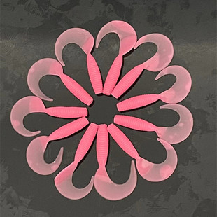 新款软饵德州钓组卷尾鳜花翘嘴鲈鱼白条海钓淡水4.5cm迷你单尾虫