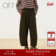 新品 女装 针织加厚显瘦阔腿弯刀裤 OTT2025冬季 宽松垂感九分休闲裤